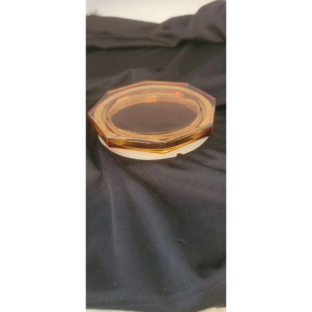 Vintage Amber Octogon Glass Lid With Rubber Seal
